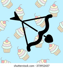 Web line icon. Cupid's arrow.