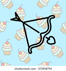 Web line icon. Cupid's arrow.