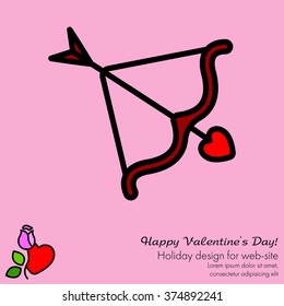 Web line icon. Cupid's arrow.