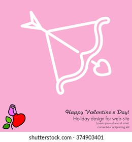 Web line icon. Cupid's arrow.