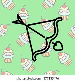 Web line icon. Cupid's arrow.