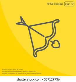 Web line icon. Cupid's arrow.
