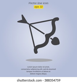 Web line icon. Cupid's arrow.