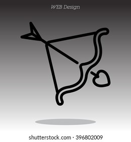 Web line icon. Cupid's arrow.