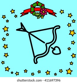 Web line icon. Cupid's arrow.