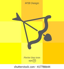 Web line icon. Cupid's arrow.