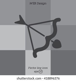 Web line icon. Cupid's arrow.