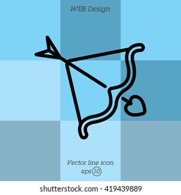 Web line icon. Cupid's arrow.