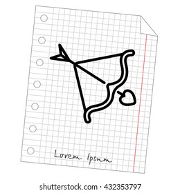 Web line icon. Cupid's arrow.