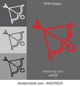 Web line icon. Cupid's arrow.