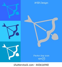 Web line icon. Cupid's arrow.