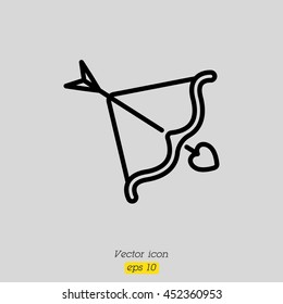 Web line icon. Cupid's arrow.