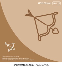 Web line icon. Cupid's arrow.