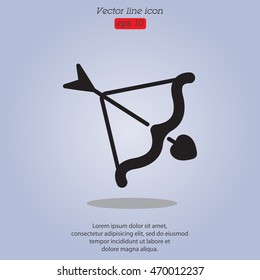 Web line icon. Cupid's arrow.