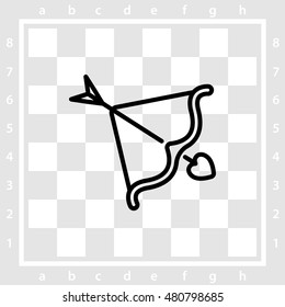 Web line icon. Cupid's arrow.