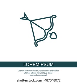 Web line icon. Cupid's arrow.