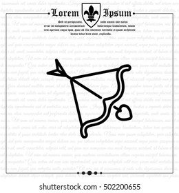 Web line icon. Cupid's arrow.