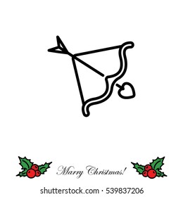 Web line icon. Cupid's arrow.
