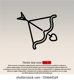 Web line icon. Cupid's arrow.