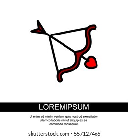 Web line icon. Cupid's arrow.