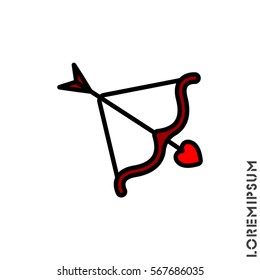 Web line icon. Cupid's arrow.