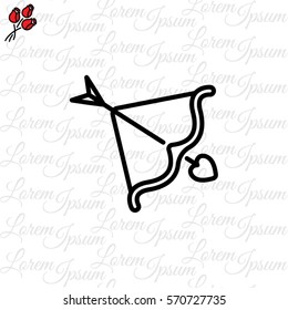 Web line icon. Cupid's arrow.