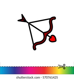 Web line icon. Cupid's arrow.