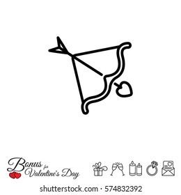 Web line icon. Cupid's arrow.
