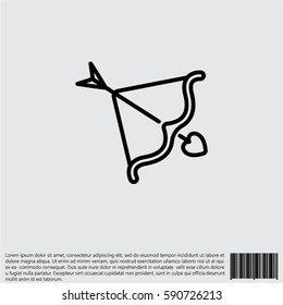 Web line icon. Cupid's arrow.