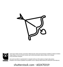 Web line icon. Cupid's arrow.
