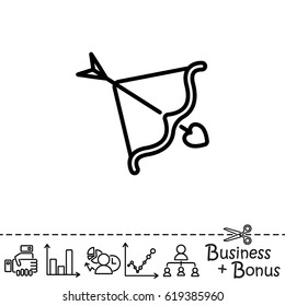 Web line icon. Cupid's arrow.