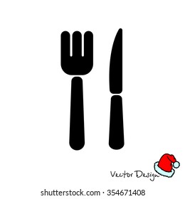 Web line icon. Cutlery (fork, knife)