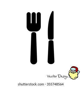 Web line icon. Cutlery (fork, knife)