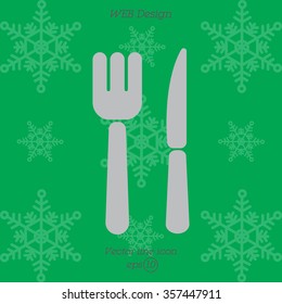 Web line icon. Cutlery (fork, knife)