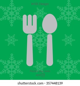Web line icon. Cutlery (fork and spoon)