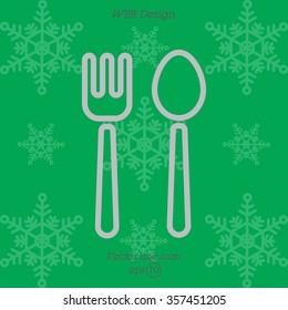 Web line icon. Cutlery (fork and spoon)