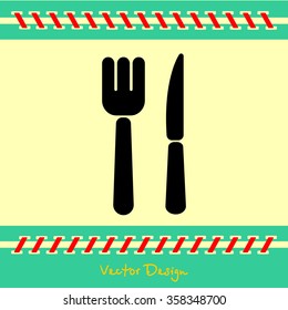 Web line icon. Cutlery (fork, knife)