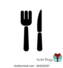 Web line icon. Cutlery (fork, knife)
