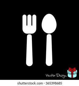 Web line icon. Cutlery (fork and spoon)