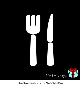 Web line icon. Cutlery (fork, knife)