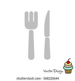 Web line icon. Cutlery (fork, knife)