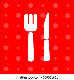 Web line icon. Cutlery (fork, knife)