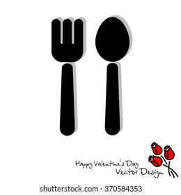 Web line icon. Cutlery (fork and spoon)