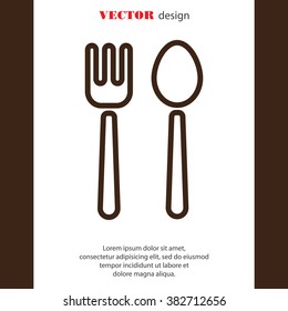 Web line icon. Cutlery (fork and spoon)
