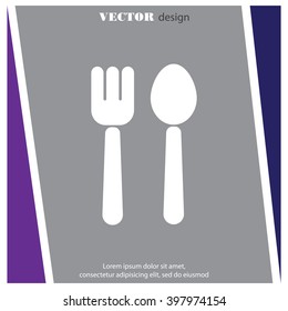 Web line icon. Cutlery (fork and spoon)