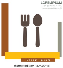 Web line icon. Cutlery (fork and spoon)