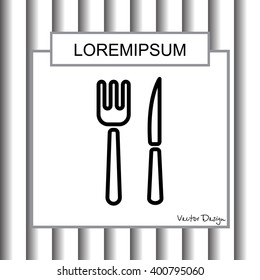 Web line icon. Cutlery (fork, knife)
