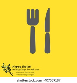 Web line icon. Cutlery (fork, knife)