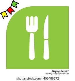 Web line icon. Cutlery (fork, knife)