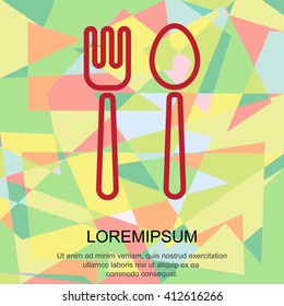 Web line icon. Cutlery (fork and spoon)